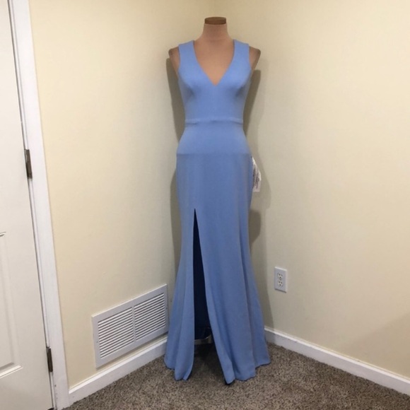 NWT Dress the Population Sandra Formal Maxi Dress Size Large Sky Blue Gown - Picture 2 of 11